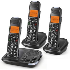 D1015 DECT 6.0 نظام هاتف لاسلكي قابل للتوسيع مع جهاز الرد على المكالمات ومعرف المتصل وأزرار كبيرة ومكبر صوت ومساعدة صوتية - للمنزل والأعمال الصغيرة (سماعة واحدة) in Kuwait