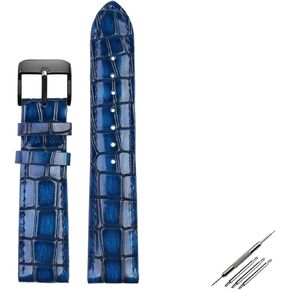 Wscebck Crocodile Texture Calfskin Leather Watch Strap18mm 20mm 22mm Watchband for Men Women Watch Band Solid Buckle (Color : Brown Gold, Size : 18mm) in Kuwait