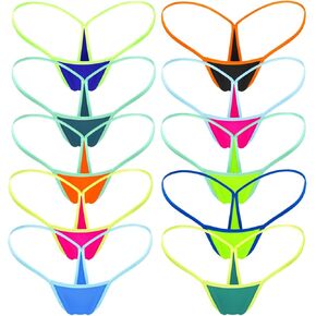 سراويل G string للنساء، سراويل بيكيني منخفضة الارتفاع نابضة بالحياة وقابلة للتنفس ومريحة بدون خياطة من الأسفل بدون عرض in Kuwait