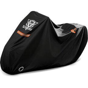 XYZCTEM Motorcycle Cover Waterproof Outdoor All Season Protection Motorcycle Storage Night Reflective Handles with Lock-Holes Storage Bag Fits up to 116" Motorcycle Vehicle Covers, Black in Kuwait