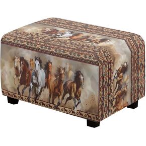 أغطية عثمانية مطبوعة بطبعة حمار وحشي، أغطية عثمانية مستطيلة غير قابلة للانزلاق مع أغطية مسند للقدمين قابلة للغسل ومقاومة للغبار، سهلة التركيب in Kuwait