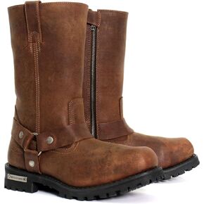 Hot Leathers BTM1001 حذاء جلدي للرجال باللون البني الصدأ مقاس 11 بوصة من الجلد للدراجات النارية - 13 in Kuwait