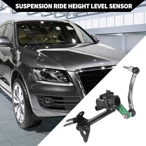 No.8R0941285D مستشعر مستوى ارتفاع التعليق لسيارة Audi Q5 2009-2017/ مستشعر مستوى المصباح الأمامي الأيسر الأيمن/معدن متين/ زوج واحد أسود in Kuwait