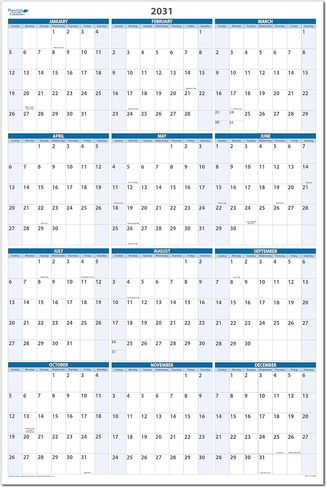 2026 Vertical Dry/Wet Erasable Wall Calendar 36" x 24" with next year planning area. Marker and Eraser included in Saudi Arabia