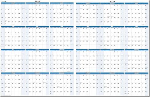 2026 و2027 مخطط تقويم جداري قابل للمسح رطب وجاف لمدة عامين، 24 شهرًا، 24 بوصة × 36 بوصة. كاملة مع قلم تحديد جاف وممحاة ذات رأس رفيع in Kuwait