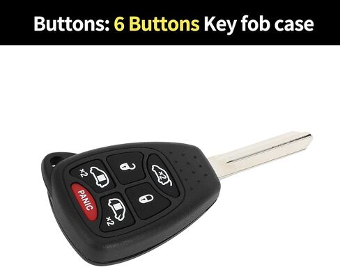 X AUTOHAUX مفتاح شل حافظة دخول بدون مفتاح عن بعد مفتاح فوب استبدال الحال بالنسبة دودج جراند كارافان 2004-2007 لكرايسلر تاون آند كانتري 04-07 6 ​​أزرار M3N5WY72XX in Kuwait