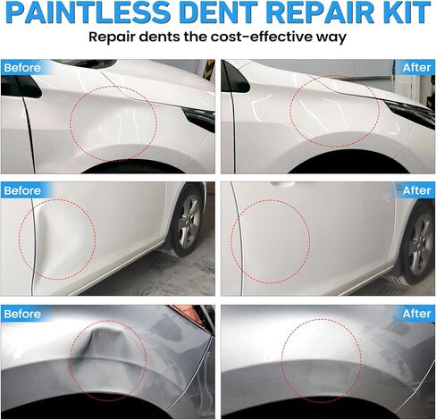 مجموعة أدوات سحب انبعاجات السيارة مكونة من 135 قطعة، مجموعة أدوات إزالة انبعاجات السيارة بدون طلاء مع مطرقة منزلقة 3 في 1 على شكل حرف T وساحبة جسر وكأس شفط، طقم إصلاح دنت لإزالة أضرار بَرَد الجسم التلقائي الكبيرة والصغيرة in Kuwait