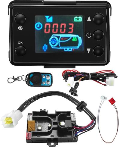 وحدة تحكم في سخان هواء الديزل مع شاشة LCD وجهاز تحكم عن بعد (بدون بطارية) متوافقة مع سخان هواء الديزل 12 فولت 5 كيلو وات، طقم سخان هواء الديزل لوقوف السيارات مع اللوحة الأم، وحزام الأسلاك والمستشعر in Saudi Arabia