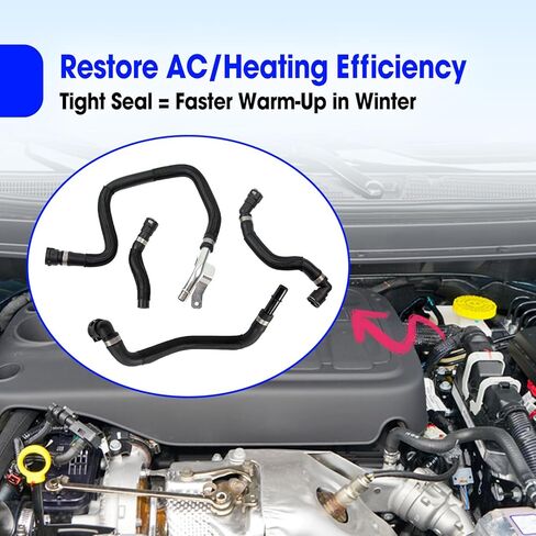 4 Pcs HVAC Heater Supply Return Hose Set Replace 68199254AB 68199254AA 68104972AA 52014624AA 68192082AA 52014627AB Fit for Jeep Grand Cherokee 2014-2018 Chrysler 200 2015-2017 in Saudi Arabia