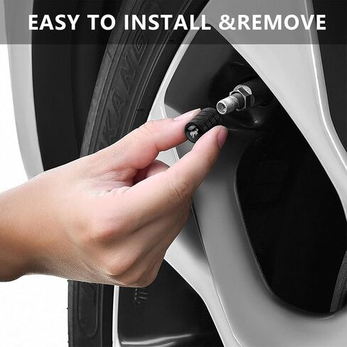 Tire Valve Stem Caps for Ford Bronco Sport Metal Car Wheel Air caps Auto Valve Stem Caps Accessories 4 Pack Black in Kuwait