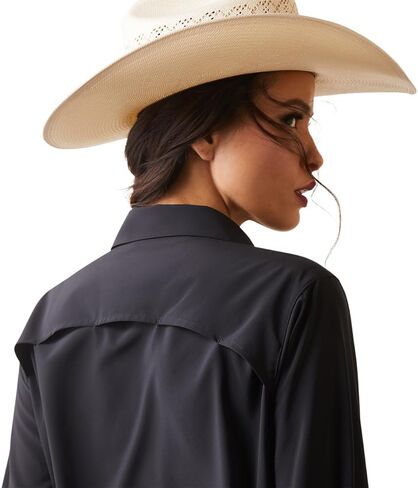 ARIAT Women's Venttek Stretch Long Sleeve Button Down Western Shirt Black US in Saudi Arabia