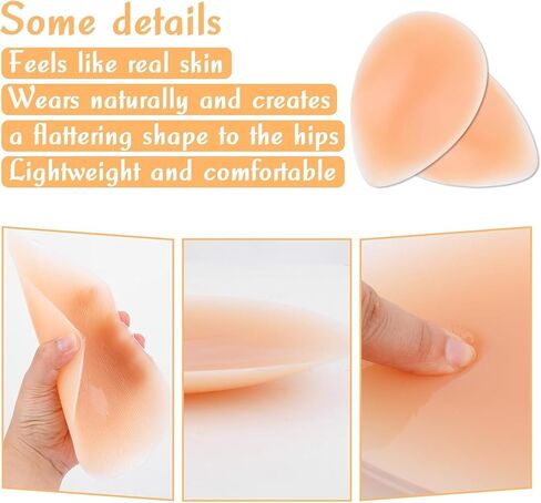 Hip Dip Pads, Silicone Butt Pads for Women, Reusable Enhancer Adhesive Shapewear Butt Padded for an Instant Hourglass Figure Beige in Saudi Arabia