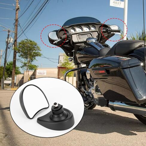 PSLER دراجة نارية داخلية هدية جبل مرآة الرؤية الخلفية مرايا 10 مم للتجول FLH Street Glide FLHX Electra Glide FLHT FLHTCU Ultra Limited FLHTK Tri Glide Trike Ultra Classic Accessories 1996-2013 in Saudi Arabia