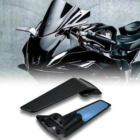 Stealth Mirrors for Kawasaki Ninja ZX-6R ZX6R ZX636 2019-2025 accessories, Winglet Mirrors made of CNC Aluminum#Angle adjustable#wind wing rearview mirror in Kuwait