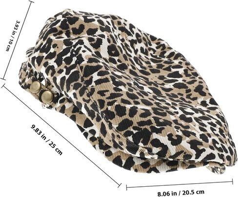 POPETPOP Leopard Print Beret Cap Women Adjustable Corduroy Artist Hat Spring Autumn Dance Disco Fancy Dress Newsboy Hat in Saudi Arabia