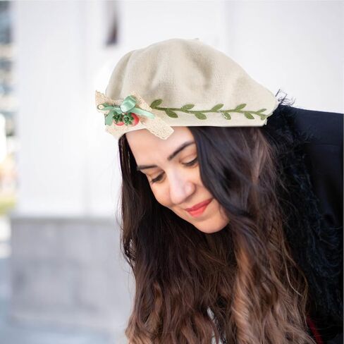 Uonlytech Strawberry Beret Hat for Wool Kawaii Decorative Lolita Beret M 56-58cm Cute Hair Accessory for Teens and Casual Wear in Saudi Arabia