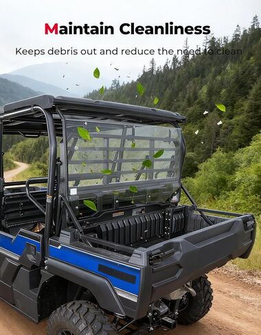 الزجاج الأمامي الخلفي من KEMIMOTO، نافذة خلفية مطلية بالصلب متوافقة مع Kawasaki Mule Pro FXT 2015+ وKawasaki Mule Pro DXT 2016+ ملحقات نافذة UTV الشفافة in Kuwait