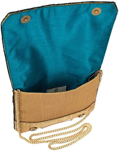 Mary Frances Game On Beaded Crossbody Clutch Handbag, Gold in Saudi Arabia