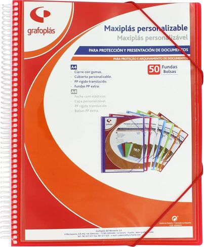 39845051 ملف حلزوني قابل للتخصيص، 50 غطاء، أحمر، 30.8 × 24 × 22 in Saudi Arabia