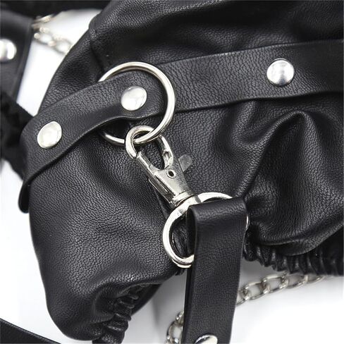 Men's Leather Thong Fashion Punk Style Pants Black Sexy Costume Accessory - Bold Biker Rock Party Wear Outfit in Saudi Arabia
