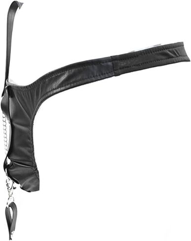Men's Leather Thong Fashion Punk Style Pants Black Sexy Costume Accessory - Bold Biker Rock Party Wear Outfit in Saudi Arabia