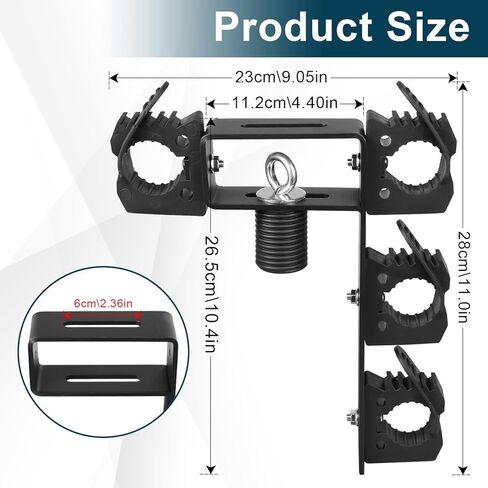 Dual Tool Hooks Rack Mount Holder Compatible With For UTV Polaris Ranger 1000 xp 900 800 700 500 570 General 1000 With 1-7/16" Hole Cargo Bed Mount Shovel Farm Hunting Tool Carrier Storage in Saudi Arabia