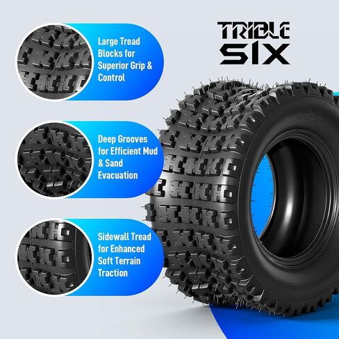 TRIBLE SIX 20x10-10 ATV/UTV Tires,20x10x10 All-Terrain Mud & Trail Tires,4PR,Tubeless,Set of 2 in Kuwait