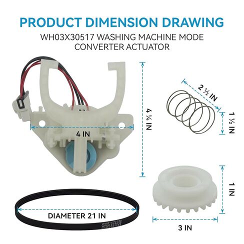 مشغل تبديل الغسالة WH03X30517 المحدث | حزام محرك الغسالة WH01X27538 | قابض الغسالة WH05X24185 | WH01X24434 زنبرك الغسالة لنماذج GE Hot-Point in Kuwait