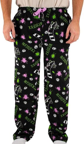 Ripple Junction Beetlejuice Men's Lounge Pants Sandworms Ghosts Insects Bio Exorcist All Over Print Officially Licensed in Saudi Arabia