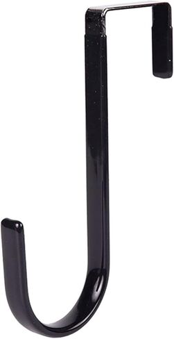 شماعة إكليل أسود - إكليل سقوط قوي يحمل إكليل عيد الميلاد والهالوين، خطاف باب إكليل من الفولاذ الكربوني بطول 5 بوصات، شماعات إكليل ارتفاع، باب أمامي معدني فوق الباب، خطاف فردي، ديكور منزلي in Kuwait