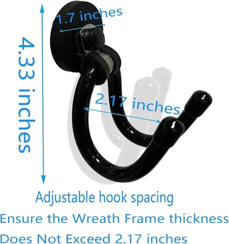 Pmsanzay 2 Pack Magnetic Wreath Hanger for Front Door, Wreath Hook Wreath Holder for Metal Door, Heavy Duty Magnets with Double Hook for Refrigerator, Christmas Decoration in Saudi Arabia