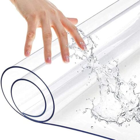 JYDQM Clear Vinyl Plastic Floor Protector Heavy Duty Carpet Runner - Plastic Water Proof Transparent Entrance Floor Mats(0.6m x 5m/24inx197in) in Saudi Arabia