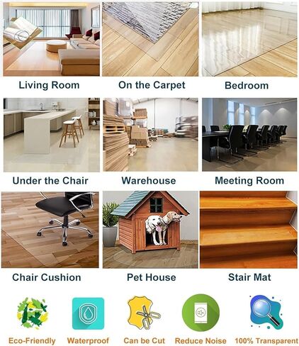 JYDQM Clear Vinyl Plastic Floor Protector Heavy Duty Carpet Runner - Plastic Water Proof Transparent Entrance Floor Mats(0.6m x 5m/24inx197in) in Saudi Arabia