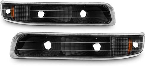 ACANII - For 2000-2006 Chevy Suburban Tahoe 99-02 Silverado Black Housing Parking Turn Singal Lamps Bumper Lights Pair in Saudi Arabia