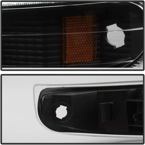 ACANII - For 2000-2006 Chevy Suburban Tahoe 99-02 Silverado Black Housing Parking Turn Singal Lamps Bumper Lights Pair in Saudi Arabia