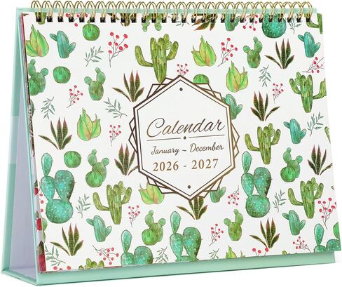 تقويم سطح المكتب 2026-2027 (سنتان) تقويم الوجه 24 شهرًا مكتب مكتب قائم صغير، 10 × 8.3 بوصة تقاويم مكتب واقفة (يناير 2026-ديسمبر 2027) مع مخطط شهري in Kuwait