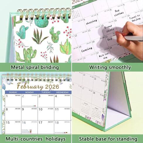 تقويم سطح المكتب 2026-2027 (سنتان) تقويم الوجه 24 شهرًا مكتب مكتب قائم صغير، 10 × 8.3 بوصة تقاويم مكتب واقفة (يناير 2026-ديسمبر 2027) مع مخطط شهري in Kuwait