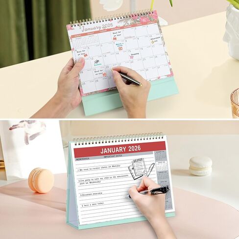 تقويم سطح المكتب 2026-2027 (سنتان) تقويم الوجه 24 شهرًا مكتب مكتب قائم صغير، 10 × 8.3 بوصة تقاويم مكتب واقفة (يناير 2026-ديسمبر 2027) مع مخطط شهري in Kuwait