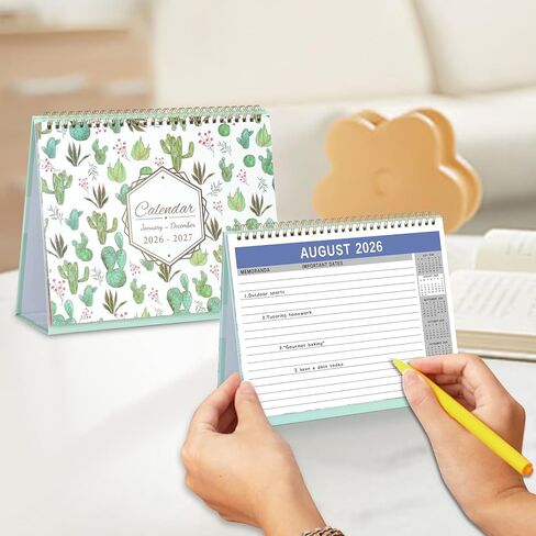 تقويم سطح المكتب 2026-2027 (سنتان) تقويم الوجه 24 شهرًا مكتب مكتب قائم صغير، 10 × 8.3 بوصة تقاويم مكتب واقفة (يناير 2026-ديسمبر 2027) مع مخطط شهري in Kuwait