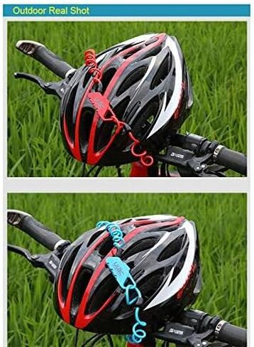 قفل دراجة صغير مضاد للسرقة، قفل كابل زنبركي للدراجة، قفل أمتعة السفر، قفل خوذة، 4 * 1200 مم (شفاف) in Kuwait