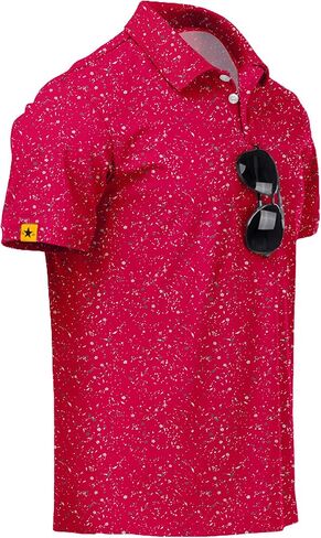ZITY Mens Golf Polo Shirts Short Sleeve UPF 50+ Performance Moisture Wicking Print Pattern Casual Collared Golf Shirt for Men in Saudi Arabia