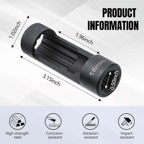 Wuyaoyao 18mm Suspension Strut Nut Socket Tool, 12 Point 1/2" Drive Nut Socket for Easy Removal of Shock Absorber Nuts, Shock Absorber Tool, Suspension Strut Nuts Remover and Installer Tools in Saudi Arabia