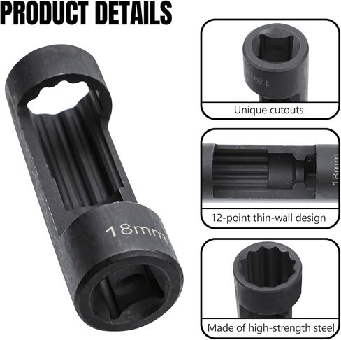 Wuyaoyao 18mm Suspension Strut Nut Socket Tool, 12 Point 1/2" Drive Nut Socket for Easy Removal of Shock Absorber Nuts, Shock Absorber Tool, Suspension Strut Nuts Remover and Installer Tools in Saudi Arabia