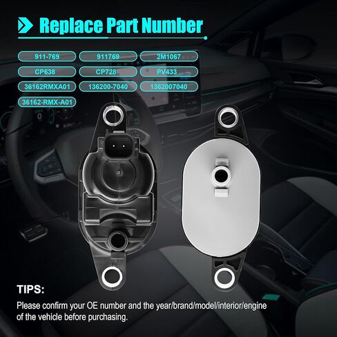 911-769 صمام تطهير علبة البخار صمام الملف اللولبي مناسب لـ 2006-2012 Honda Accord، 2009-2015 Pilot & Odyssey Civic Ridgeline Crosstour Acura MDX RDX TL RL TSX ZDX OEM # 36162-RMX-A01 136200-7040 in Kuwait