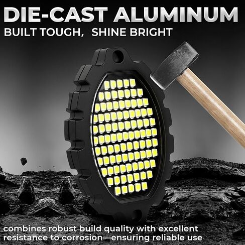 12 Pods Metal 1116 LEDs Pure White Rock Lights with Switch Wiring Harness,Super Bright Underglow Light Waterproof Aluminum Led Lights for Trucks Jeep OffRoad ATV UTV SUV,Plug and Play, Easy to Install in Saudi Arabia