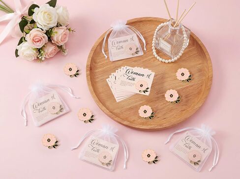 32 Pcs Christian Woman of Faith Pins Gifts - Religious Cross Flower Brooch with Cards Bulk for Church Mothers Day in Saudi Arabia