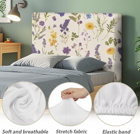 Vintage Floral Headboard Cover, Stretch Bed Head Board Cover, Headboard Slipcover for Bedroom Decor, Upholstered Headboard for Headboard Full Back Protection（Twin/Full Size） in Saudi Arabia
