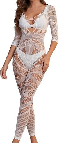 النساء شبكة صيد السمك Bodystocking الملابس الداخلية ارتداءها قطعة واحدة شبكة Badydoll بذلة لينة ملابس نوم النادي in Kuwait