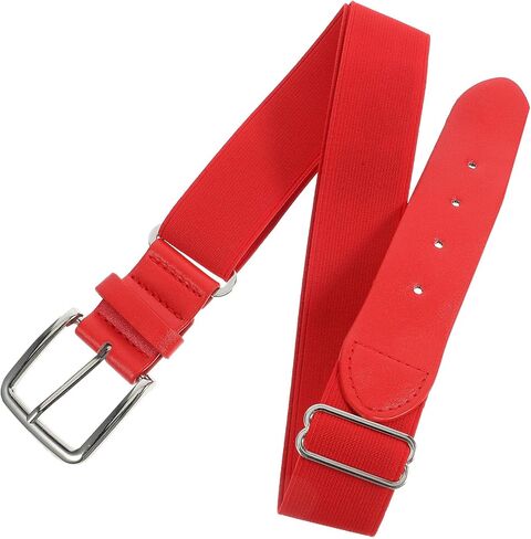 Ciieeo Youth Softball Baseball Belt Elastic Faux Leather Sports Belt for Men and Women, Adjustable Red Athletic Waistband for Outdoor Team Sports in Saudi Arabia