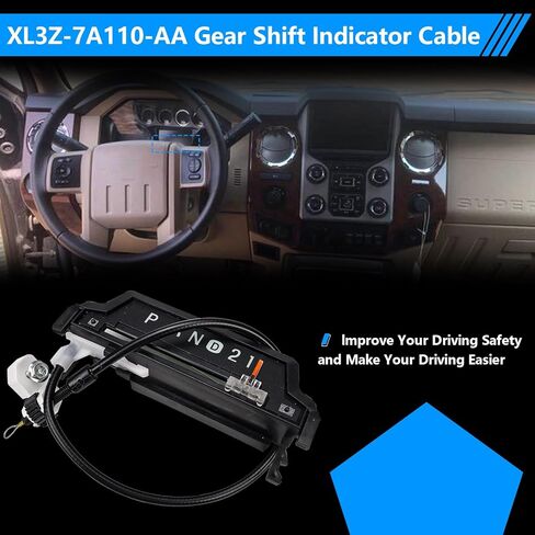 XL3Z-7A110-AA Gear Shift Indicator Cable & Assembly Compatible with Ford F-250/F250 1999 2000 2001 2002 2003 Shift Selector Cable - Replaces XL3Z7A110AA in Kuwait